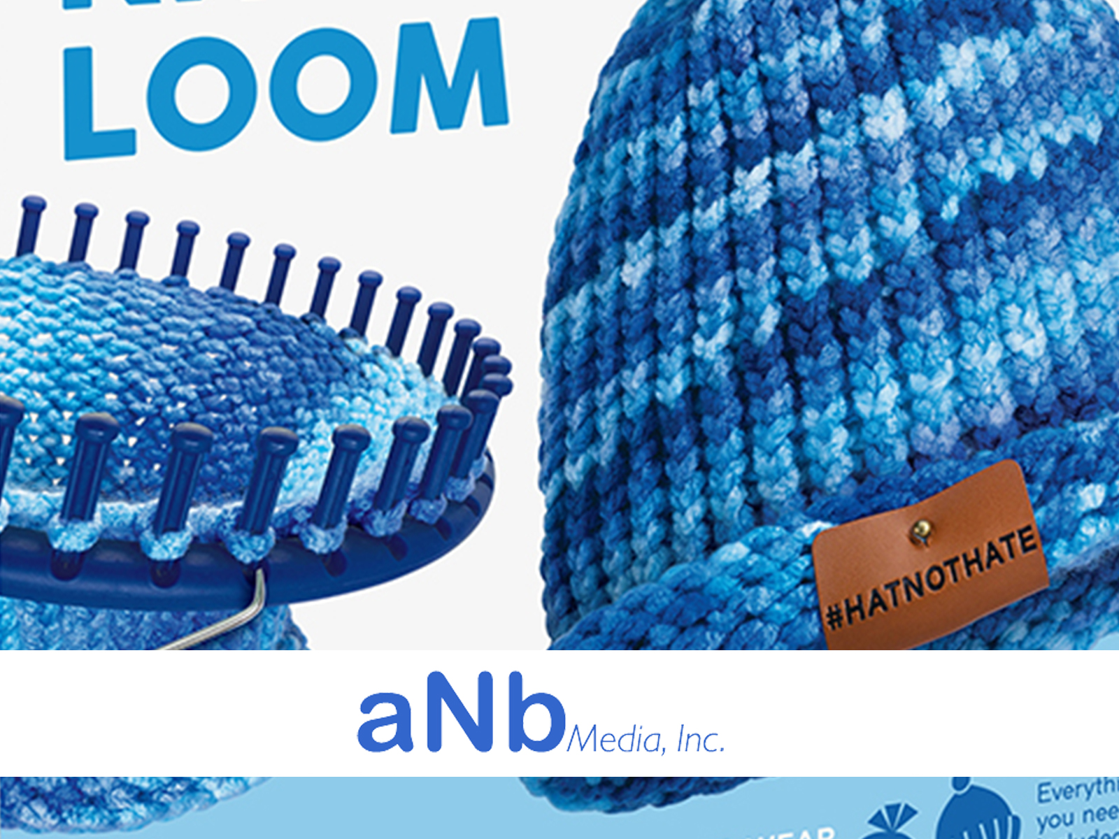 anb media, inc. logo overlaid on image of Quick Knit Loom kit