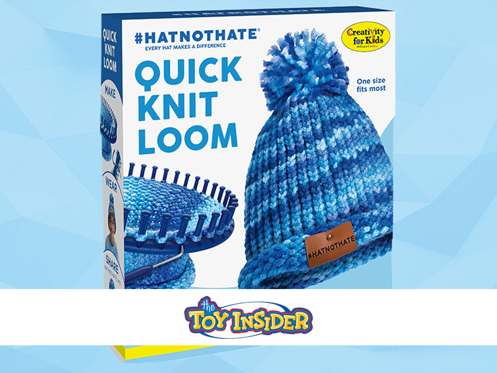 Toy Insider logo overlaid on image of Quick Knit Loom kit