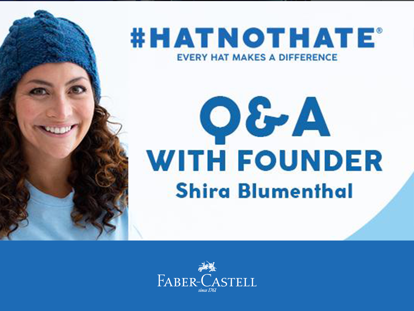 Title Graphic: Q&A with Founder Shira Blumenthal, with Faber Castell logo