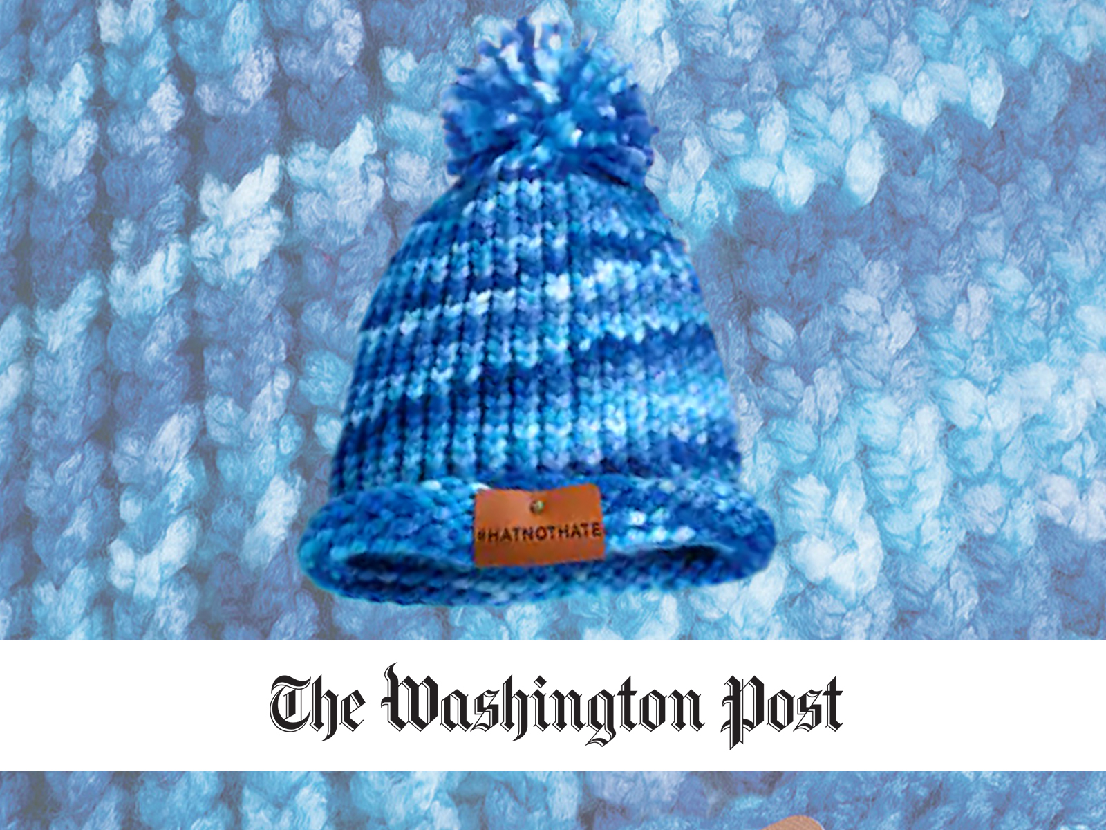 Washington Post logo with blue #HatNotHate hat